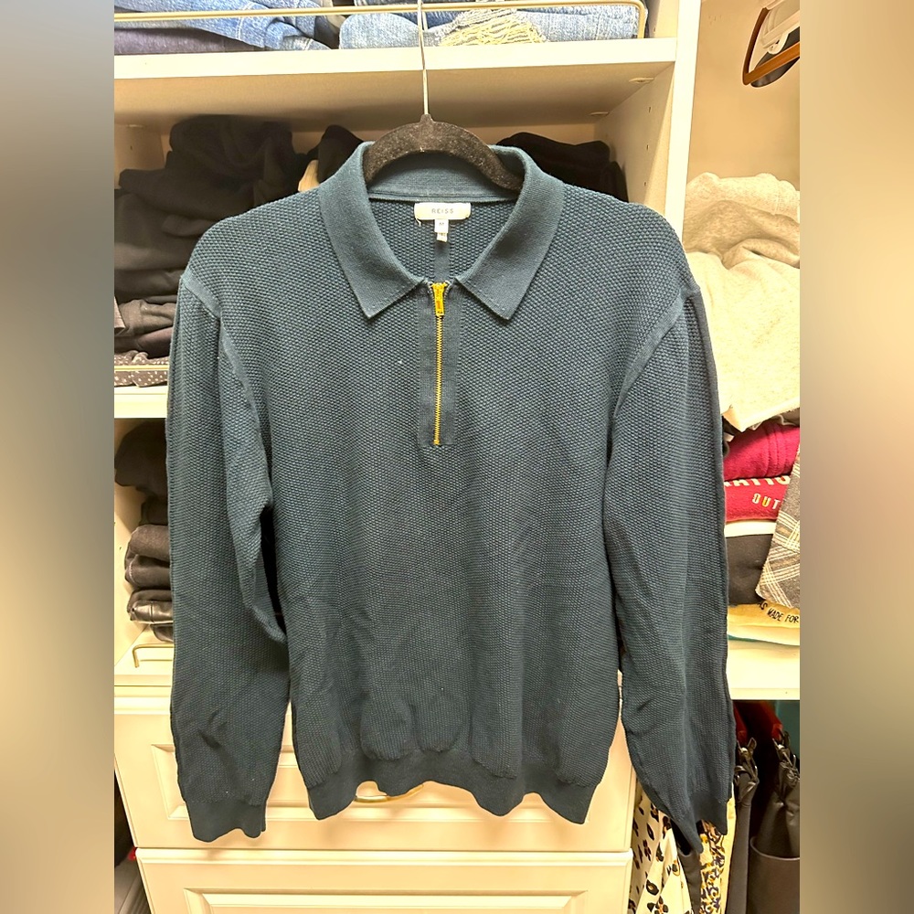Reiss Long Sleeve Polo - Green - Size M